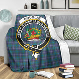 Clan Douglas Modern Crest Tartan Blanket UC208