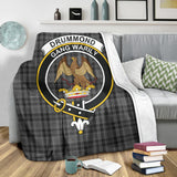 Clan Drummond Grey Crest Tartan Blanket UC211