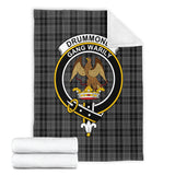 Clan Drummond Grey Crest Tartan Blanket UC211