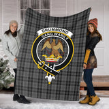 Clan Drummond Grey Crest Tartan Blanket UC211