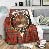 Clan Drummond of Perth Crest Tartan Blanket UC214