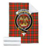 Clan Drummond of Perth Crest Tartan Blanket UC214