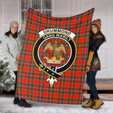 Clan Drummond of Perth Crest Tartan Blanket UC214