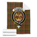 Clan Drummond of Strathallan Crest Tartan Blanket UC216