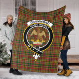 Clan Drummond of Strathallan Crest Tartan Blanket UC216