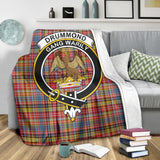 Clan Drummond of Strathallan Modern Crest Tartan Blanket UC215