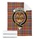 Clan Drummond of Strathallan Modern Crest Tartan Blanket UC215