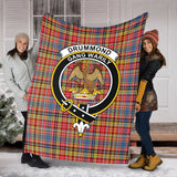 Clan Drummond of Strathallan Modern Crest Tartan Blanket UC215