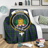 Clan Dundas Crest Tartan Blanket UC227