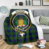 Clan Dundas Modern Crest Tartan Blanket UC225