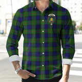 Clan Dundas Modern Crest Tartan Long Sleeve Shirt PC761