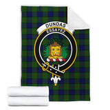 Clan Dundas Modern Crest Tartan Blanket UC225