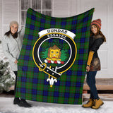 Clan Dundas Modern Crest Tartan Blanket UC225