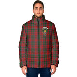 Clan Dundas Red Crest Tartan Padded Jacket RF224