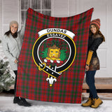 Clan Dundas Red Crest Tartan Blanket UC226