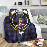 Clan Dunlop Crest Tartan Blanket UC230