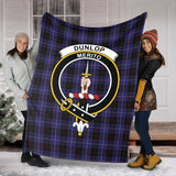 Clan Dunlop Crest Tartan Blanket UC230