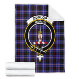 Clan Dunlop Modern Crest Tartan Blanket UC229