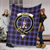 Clan Dunlop Modern Crest Tartan Blanket UC229