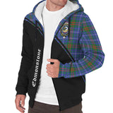 Clan Edmonstone Crest Tartan Sherpa Hoodie Curve Style CE754