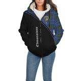 Clan Edmonstone Crest Tartan Sherpa Hoodie Curve Style CE754