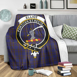 Clan Elliot Crest Tartan Blanket UC235