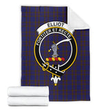 Clan Elliot Crest Tartan Blanket UC235