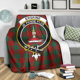 Clan Erskine Crest Tartan Blanket UC241