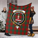 Clan Erskine Crest Tartan Blanket UC241