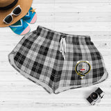 Clan Erskine Black and White Crest Tartan Womens Shorts NW1939