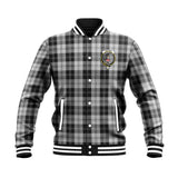 Clan Erskine Black and White Crest Tartan Baseball Jacket JM748