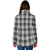 Clan Erskine Black and White Crest Tartan Padded Jacket RF235