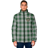 Clan Erskine Green Crest Tartan Padded Jacket RF236