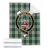 Clan Erskine Green Crest Tartan Blanket UC238