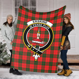 Clan Erskine Modern Crest Tartan Blanket UC239