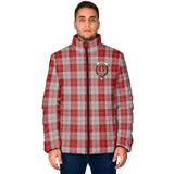 Clan Erskine Red Crest Tartan Padded Jacket RF238