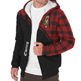 Clan Ewing Crest Tartan Sherpa Hoodie Curve Style CE744