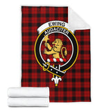 Clan Ewing Crest Tartan Blanket UC242