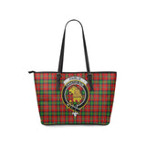 Clan Fairlie Modern Crest Tartan Leather Tote Bag MT1951