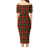 Clan Fairlie Modern Tartan Off Shoulder Lady Dress VD931