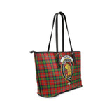 Clan Fairlie Modern Crest Tartan Leather Tote Bag MT1951