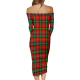 Clan Fairlie Modern Tartan Off Shoulder Lady Dress VD931