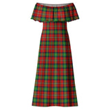 Clan Fairlie Modern Tartan Off Shoulder Long Dress VL281