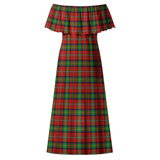 Clan Fairlie Modern Tartan Off Shoulder Long Dress VL281