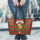 Clan Fairlie Modern Crest Tartan Leather Tote Bag MT1951