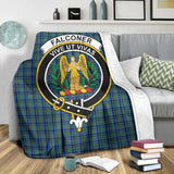 Clan Falconer Crest Tartan Blanket UC244