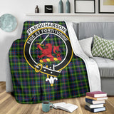 Clan Farquharson Modern Crest Tartan Blanket UC247