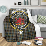 Clan Farquharson Weathered Crest Tartan Blanket UC249