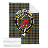 Clan Farquharson Weathered Crest Tartan Blanket UC249