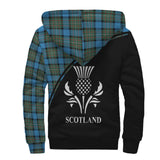 Clan Fergusson Ancient Crest Tartan Sherpa Hoodie Curve Style CE731